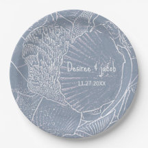 Sea Shell Dusty Blue Coastal Beach