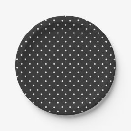 Prato De Papel Seamless black and white polka dot pattern 