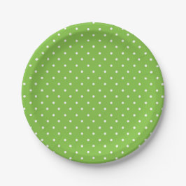 Prato De Papel Seamless  bright lime polka dot pattern 
