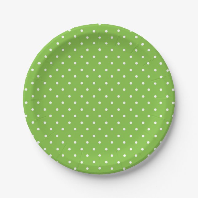 Prato De Papel Seamless  bright lime polka dot pattern  (Frente)