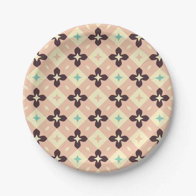 Prato De Papel Seamless geometric floral  pattern (Frente)