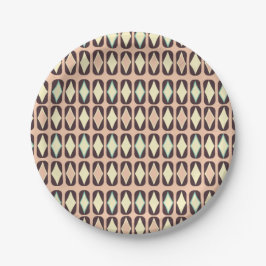 Prato De Papel Seamless geometric pattern in dark brown leaf 