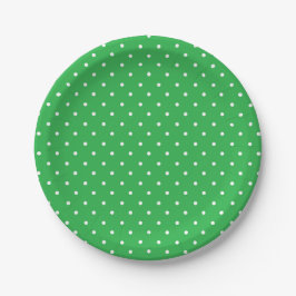 Prato De Papel Seamless green background polka dot pattern
