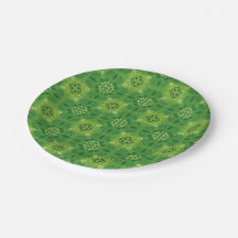 Seamless green floral pattern with symmetrical