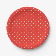 Seamless red background polka dot pattern