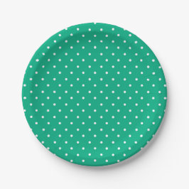 Prato De Papel Seamless solid teal polka dot pattern