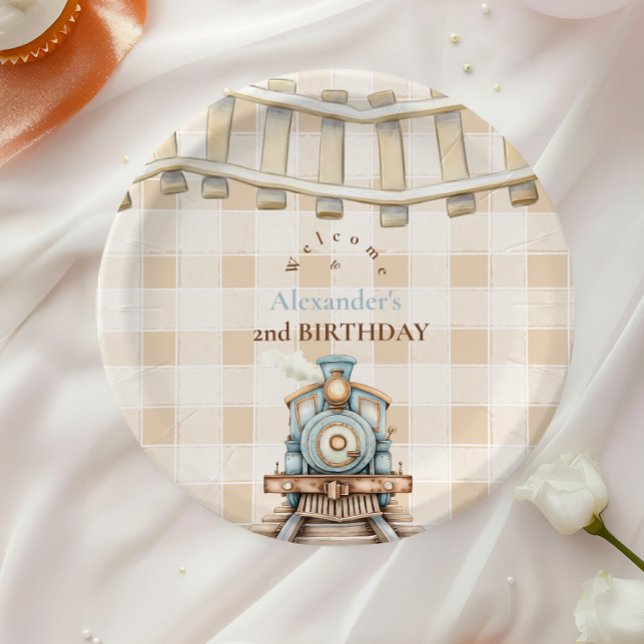 Prato De Papel Segundo aniversário Choo Train (Criador carregado)