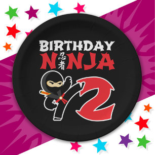 Prato De Papel segundo aniversário de 2 anos de Karate Ninja Part