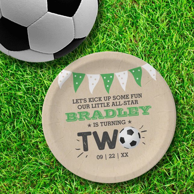 Prato De Papel Segundo aniversário de bola de futebol All-star (Criador carregado)