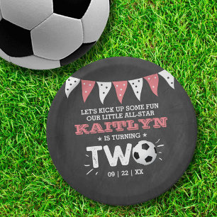 Prato De Papel Segundo aniversário de bola de futebol All-star