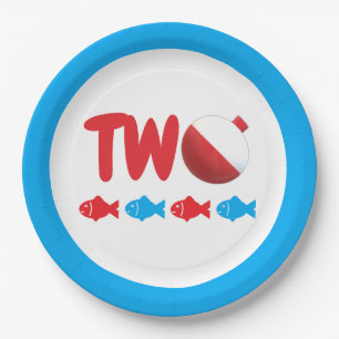 Prato De Papel Segundo aniversário de pesca