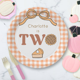 Prato De Papel Segundo aniversário de torta de abóbora