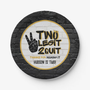 Prato De Papel Segundo aniversário Hip Hop com duas Legit Retro 9