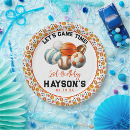 Prato De Papel Segundo aniversário para Crianças de Esportes Mode