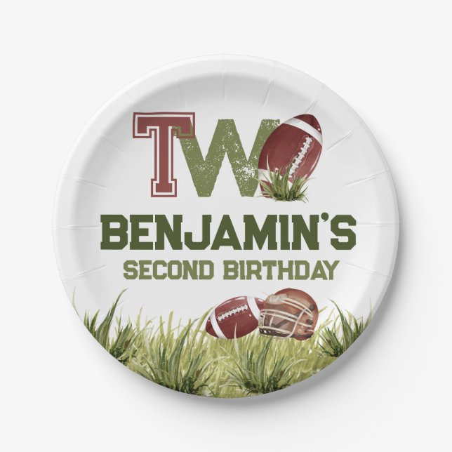 Prato De Papel Segundo De Futebol Em Festa de aniversário De Fute (Frente)