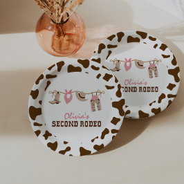 Prato De Papel Segundo Rodeio Cowboy Western de 2º Aniversário