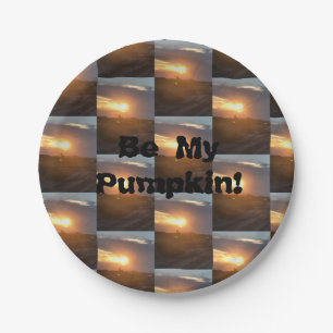 Prato De Papel Seja Minha Abóbora!