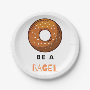 Prato De Papel Seja um Design do Lover Bagel Funny Comida