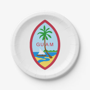 Prato De Papel Selo de Guam