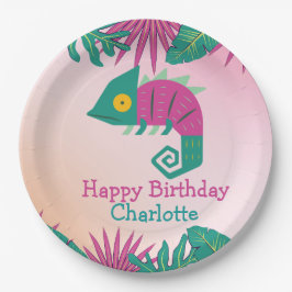 Prato De Papel Selva de Camaleão Rosa Selvagem de 1rua Selvagem S