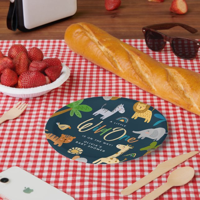 Prato De Papel Selva Safari Selva Selvagem Selvagem de Um Chá de  (Piquenique)