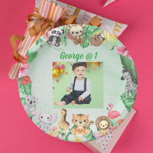 Prato De Papel Selva Selvagem Safari - Partido primeiro aniversar