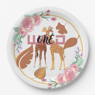 Prato De Papel Selva Selvagem Verde e Festa de aniversário Dourad