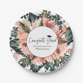 Prato De Papel Selva Tropical Verde | Formatação Floral Rosa