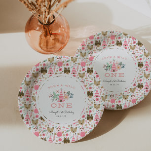 Prato De Papel Selvagem Um   Primeira Festa de aniversário