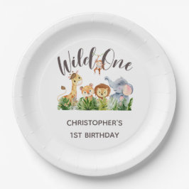 Prato De Papel Selvagens Um Bebê Selva primeiro aniversario Safar