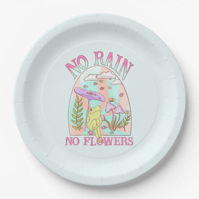 Prato De Papel Sem Chuva, Sem Flores | Floral e Cogumelo Inspirad (Frente)