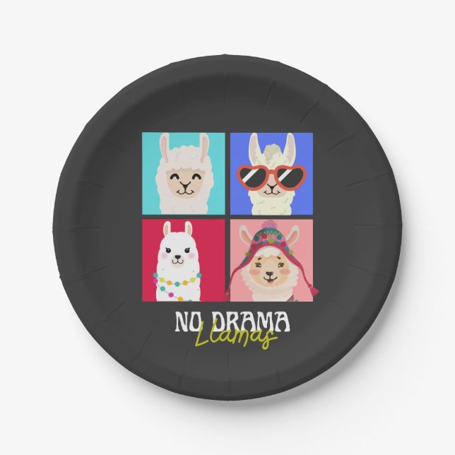 Prato De Papel Sem drama do Llama (Frente)