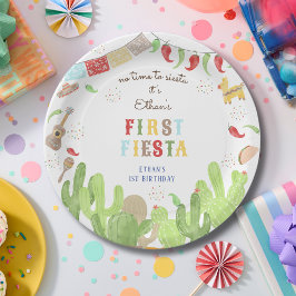 Prato De Papel Sem tempo para o primeiro aniversário do siesta fi