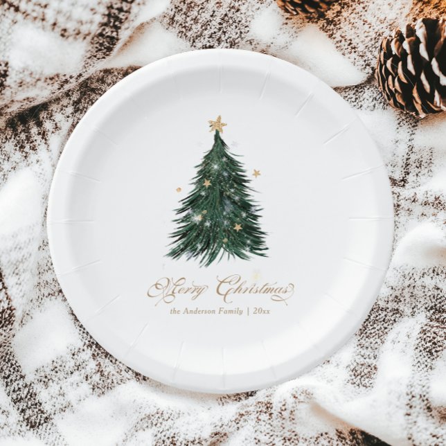 Prato De Papel Sempreverde de Natal Clássico (Criador carregado)