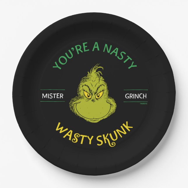 Prato De Papel Senhor Grinch | Você é um Cativeiro Fedorento (Frente)