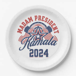 Prato De Papel Senhora Presidente Kamala Harris 2024