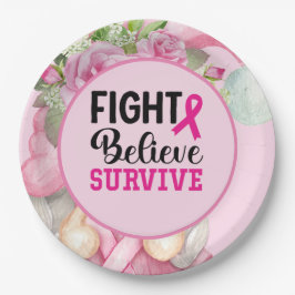 Prato De Papel Sensibilização do Cancer com papel de fita rosa
