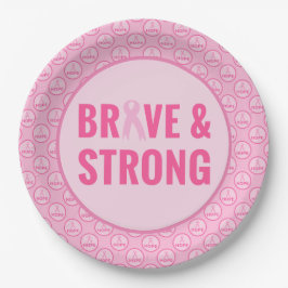 Prato De Papel Sensibilização do Cancer da Mama com Fita Rosa
