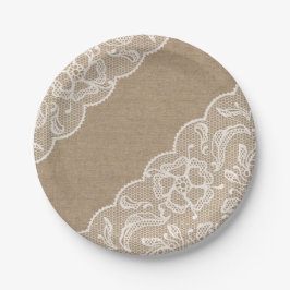 Prato De Papel Serapilheira e placa de papel floral do laço