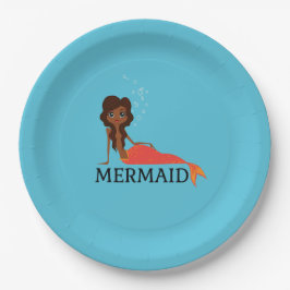 Prato De Papel Sereia Bonita (Linda Menina Negra)