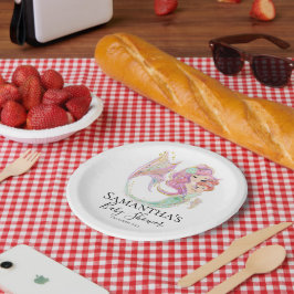 Prato De Papel Sereia Chá de fraldas doce Sereia