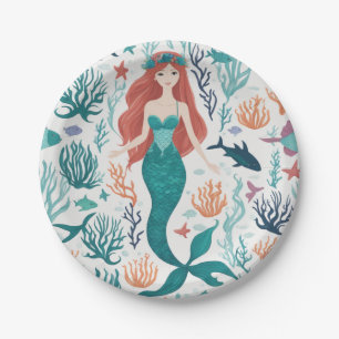 Prato De Papel Sereia de Cólvora Abaixo do Aniversário do Mar