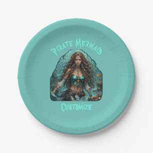 Prato De Papel Sereia Pirata Senhora Thunder_Cove
