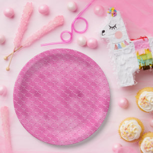 Prato De Papel Sereia Rosa bonito