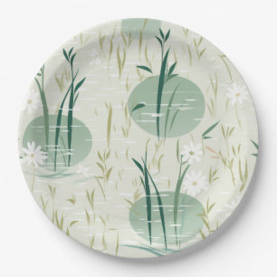 Prato De Papel Serena Flor de Bambu Asiática (10)