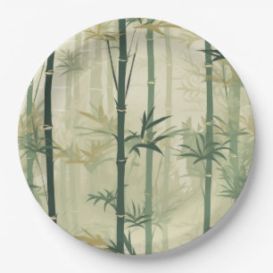 Prato De Papel Serena Flor de Bambu Asiática (3)