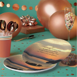 Prato De Papel Serenity Prayer Orange Seascape Sunset
