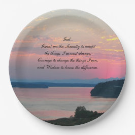 Prato De Papel Serenity Prayer Pink Seascape Sunset