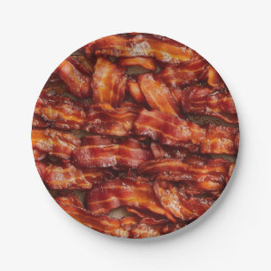 Prato De Papel Série Fried Bacon Breakfast