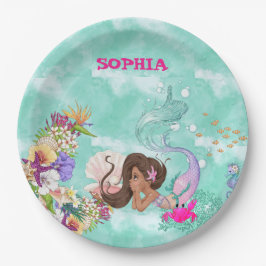 Prato De Papel Sermaid Starfish Dark Hair Cute Personal Napkins